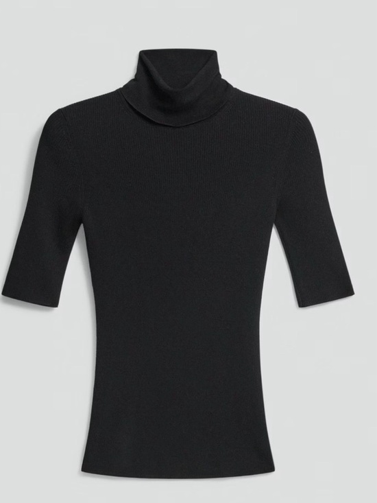Theory Tops - Theory Leenda Short-Sleeve Turtleneck in Regal Wool | Size P | Ribbed | Like New